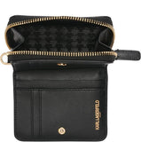 KARL LAGERFELD L5GNO6EI SMALL ZIP WALLET WRISTLET BLACK