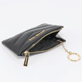 MICHAEL KORS JET SET TRAVEL SMALL QUILTED COIN POUCH 35R4GTVP1V BLACK