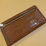 MICHAEL KORS CARSON LARGE CROC EMBOSSED WALLET 35F5G2ZE3A BLACK LW