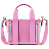 KATE SPADE KIP CLEAR SMALL TOTE PINK STRIPE KL063