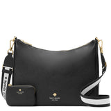 KATE SPADE EMMA LARGE SHOULDER HOBO SATCHEL BAG CROSSBODY BLACK KK069 EXTRA POUCH