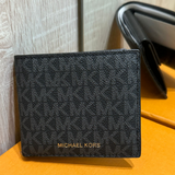 MICHAEL KORS COOPER BILLFOLD WALLET WITH COIN POCKET BLACK 36U9LCRF3B BLACK SIGNATURE