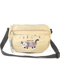 KUSUGURU JAPAN WATER REPELLENT EMBROIDERY WASHER SHOULDER BAG BEIGE