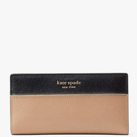 KATE SPADE MORGAN SMALL SLIM BIFOLD WALLET CAFE MOCHA K8961 BROWN BLACK