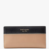 KATE SPADE MORGAN SMALL SLIM BIFOLD WALLET CAFE MOCHA K8961 BROWN BLACK