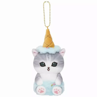 MOFUSAND FROM JAPAN CAT PLUSH DOLL KEYCHAIN ICE CREAM NYAN SODA