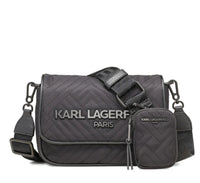 PRE ORDER KARL LAGERFELD VOYAGE LOGO CROSSBODY BLACK  QUILTED