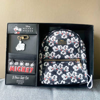 MICKEY MOUSE  GIFT SET BACKPACK. CARD HOLDER , KEY CHAIN IN BOX