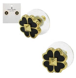 KATE SPADE & STUDS ENAMEL STUD EARRINGS O0R00218 BLACK GOLD CLOVER