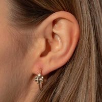 TORY BURCH HOOP CIRCLE LOGO DROP EARRINGS 136067 SILVER