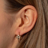 TORY BURCH HOOP CIRCLE LOGO DROP EARRINGS 136067 SILVER