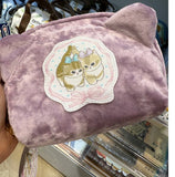 MOFUSAND FROM JAPAN MOFUSAND RIBBON SERIES - FLUFFY MAKE UP POUCH / PENCIL CASE (PURPLE)