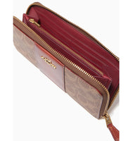 COACH SLIM ACCORDION ZIP WALLET IN COLORBLOCK SIGNATURE CANVAS 73739 BROWN