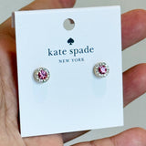 KATE SPADE YOU'RE A GEM PAVE HALO STUDS KH208 PINK RHINE STONE