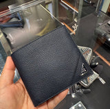 PRADA 2MO738 MEN'S GRAIN  LEATHER  WALLET WITH COIN POUCH BOXED DARK BLUE