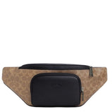 COACH MEN RACER BELT BAG IN SIGNATURE IN KHAKI BLACK CT714