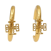 TORY BURCH HOOP CIRCLE LOGO DROP EARRINGS 136067 GOLDEN