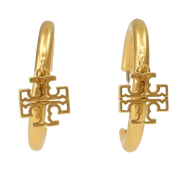 TORY BURCH HOOP CIRCLE LOGO DROP EARRINGS 136067 GOLDEN