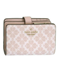 KATE SPADE FLOWER FLORAL PVC MEDIUM COMPACT BIFOLD WALLET KG488 PINK