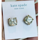KATE SPADE  SQUARE STUDS WBRU5044 CLEAR/GOLD