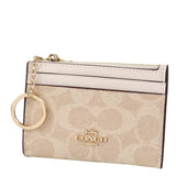 COACH MINI SKINNY ID CASE IN SIGNATURE CANVAS 88208 COIN KEY POUCH CW870 KHAKI CREAM