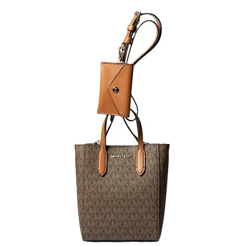 MICHAEL KORS VINCENT 35F4G2VC0B  CROSSBODY BAG WITH EXTRA  CARD CASE SIGNATURE BROWN