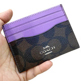 COACH CARD CASE IN SIGNATURE CANVAS ch415 PURPLE