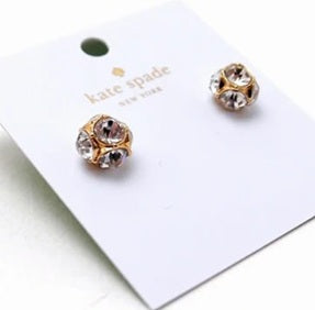 KATE SPADE LADY MARMALADE STUDS EARRINGS IN CLEAR/ ROSE GOLD O0RU1147