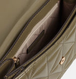 MICHAEL KORS ABBOTT QUILTED SATCHEL MILITARY GREEN DOUBLE CHAIN CONVERTIBLE BAG 38S5GABF2U