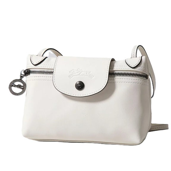 LONGCHAMP LE PLIAGE XTRA MINI CROSSBODY FULL LEATHER 10188 987 037 off WHITE ECRU PAPER