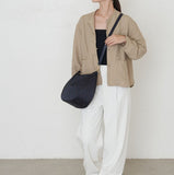 RUSSET MADE IN JAPAN  2 STRAPS SHOULDER AND CROSSBODY CE1620 BLACK NAVY