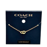 COACH  INTERLOCKING OPEN CIRCLE SLIDER BRACELET CT062 BANGLE GOLDEN