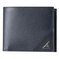 PRADA 2MO738 MEN'S BLACK GRAIN  LEATHER  WALLET WITH COIN POUCH BOXED