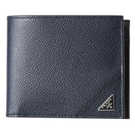 PRADA 2MO738 MEN'S BLACK GRAIN  LEATHER  WALLET WITH COIN POUCH BOXED