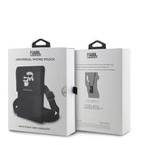 KARL LAGERFELD PHONE CROSSBODY BAG  SAFFIANO LEATHER BOX