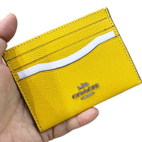 COACH CARD CASE (CH145) HOLDER SILVER/CANARY SLIM ID  YELLOW