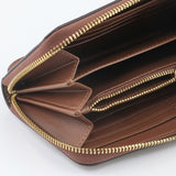 COACH LONG ZIP AROUND WALLET IN SIGNATURE CANVAS C4452 BROWN