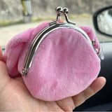 SANRIO PLUSH FACE KISSLOCK COIN PURSE CARAGAMA POUCH SMALL CASE - MY MELODY