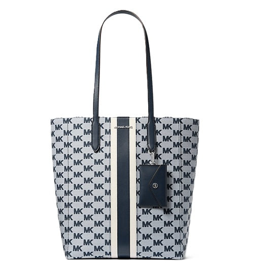 MICHAEL KORS 2IN-ONE VINCENT LARGE LOGO JACQUARD TOTE BAG WITH