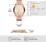 MICHAEL KORS ROSE GOLD TONE SLIM RUNWAY WATCH MK3197 42MM