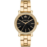 MICHAEL KORS COREY WATCH  QUARTZ 3 HAND MOVEMENT GOLDEN STRAP WITH CRYSTAL MK7547