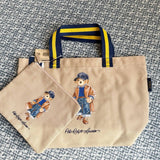 POLO RALPH LAUREN TOTE BAG INCLUDE SMALL POUCH 2 IN ONE LIGHT BROWN BEAR