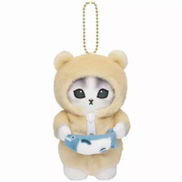 MOFUSAND FROM JAPAN PLUSH DOLL KEYCHAIN CAT PAJAMA NYAN BEAR