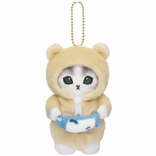 MOFUSAND FROM JAPAN PLUSH DOLL KEYCHAIN CAT PAJAMA NYAN BEAR