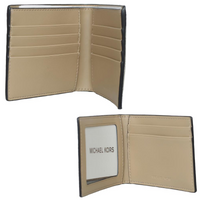 BOXED MICHAEL KORS LOGO AND FAUX LEATHER STRIPE WALLET WITH PASSCASE GIFT SET 36R3LGFF1U YELLOW