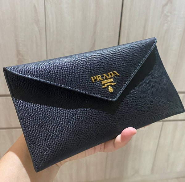 Leather envelope wallet prada Clearance