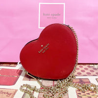 KATE SPADE NEW YORK LOVE SHACK MINI HEART CROSSBODY BAG K6063 CANDIED CHERRY RED