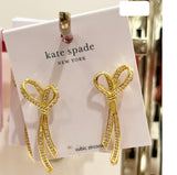 KATE SPADE ALL TIED UP PAVE DROP EARRINGS CRYSTAL GOLD K6911