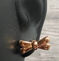 KATE SPADE DOUBLE BOW RIBBON STUD EARRINGS KA264 ROSE GOLD