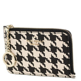 KATE SPADE DARCY MEDIUM L ZIP CARD HOLDER HOUNDS TOOTH K9154